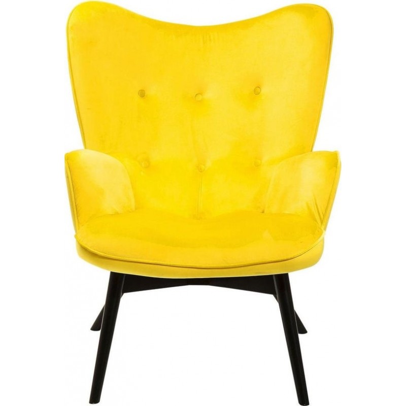 Armchair Black Vicky Velvet Yellow